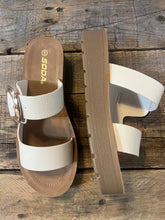 Load image into Gallery viewer, Beachside Buckle Platform Slides