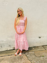 Load image into Gallery viewer, Sweet Picnic Red Gingham Midi Dress