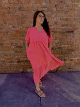 Load image into Gallery viewer, The Coral Breeze Midi Dress