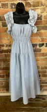 Load image into Gallery viewer, Blue Breeze Ruffle Midi Dress