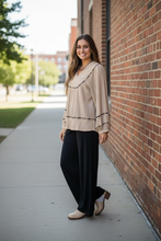 Load image into Gallery viewer, The Golden Tan and Leopard Pleated Blouse