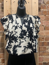 Load image into Gallery viewer, The Black and Ivory Blossom Top