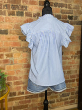 Load image into Gallery viewer, Seaside Ruffle Stripe Blouse