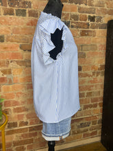 Load image into Gallery viewer, Seaside Ruffle Stripe Blouse