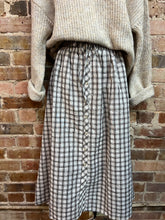 Load image into Gallery viewer, The Coffee Date Plaid Midi Skirt