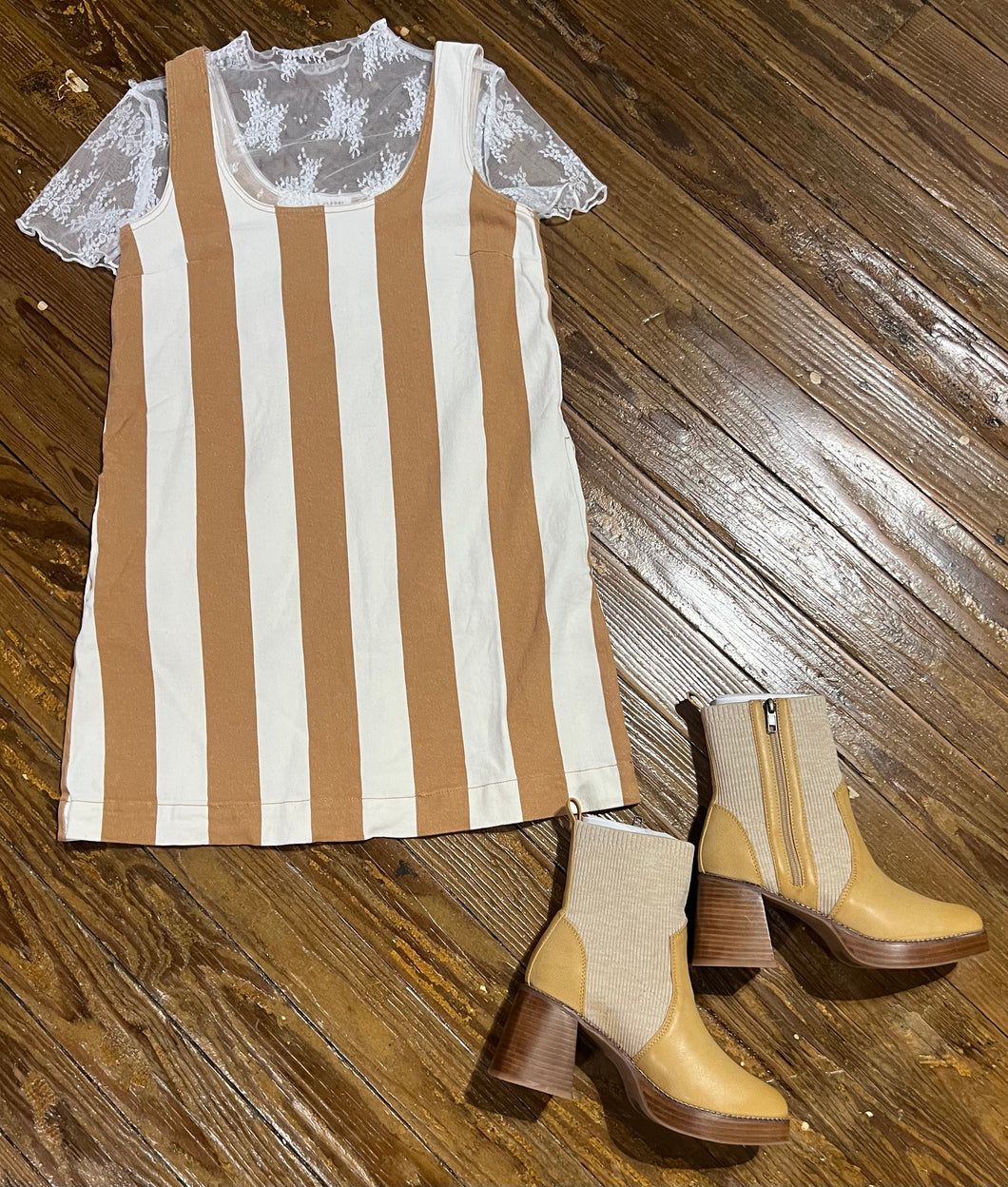 The Retro Carmel Stripe Dress