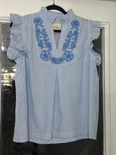 Load image into Gallery viewer, Bluebell Embroidered Flutter Top
