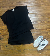 Load image into Gallery viewer, Midnight Muse Cap Sleeve Top
