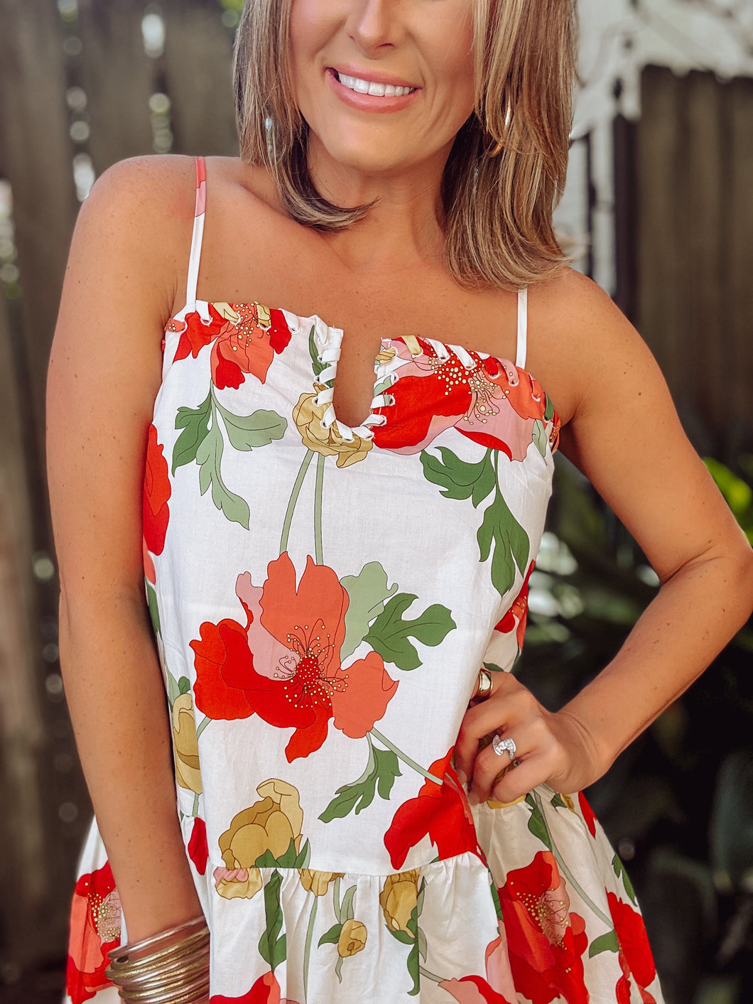 Off White Floral Dress