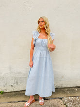Load image into Gallery viewer, Blue Breeze Ruffle Midi Dress
