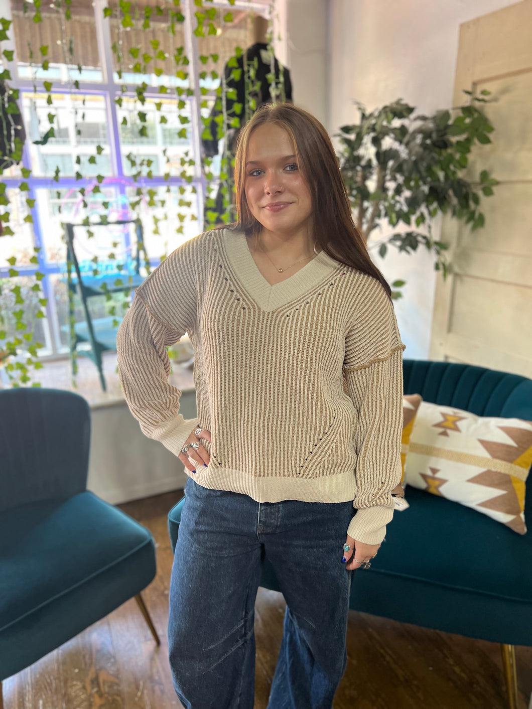 The Sandstone V-Neck Sweater