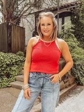 Load image into Gallery viewer, Red Ribbed Tank Top
