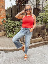 Load image into Gallery viewer, Red Ribbed Tank Top
