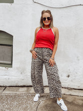 Load image into Gallery viewer, Leopard Denim Barrel Jeans
