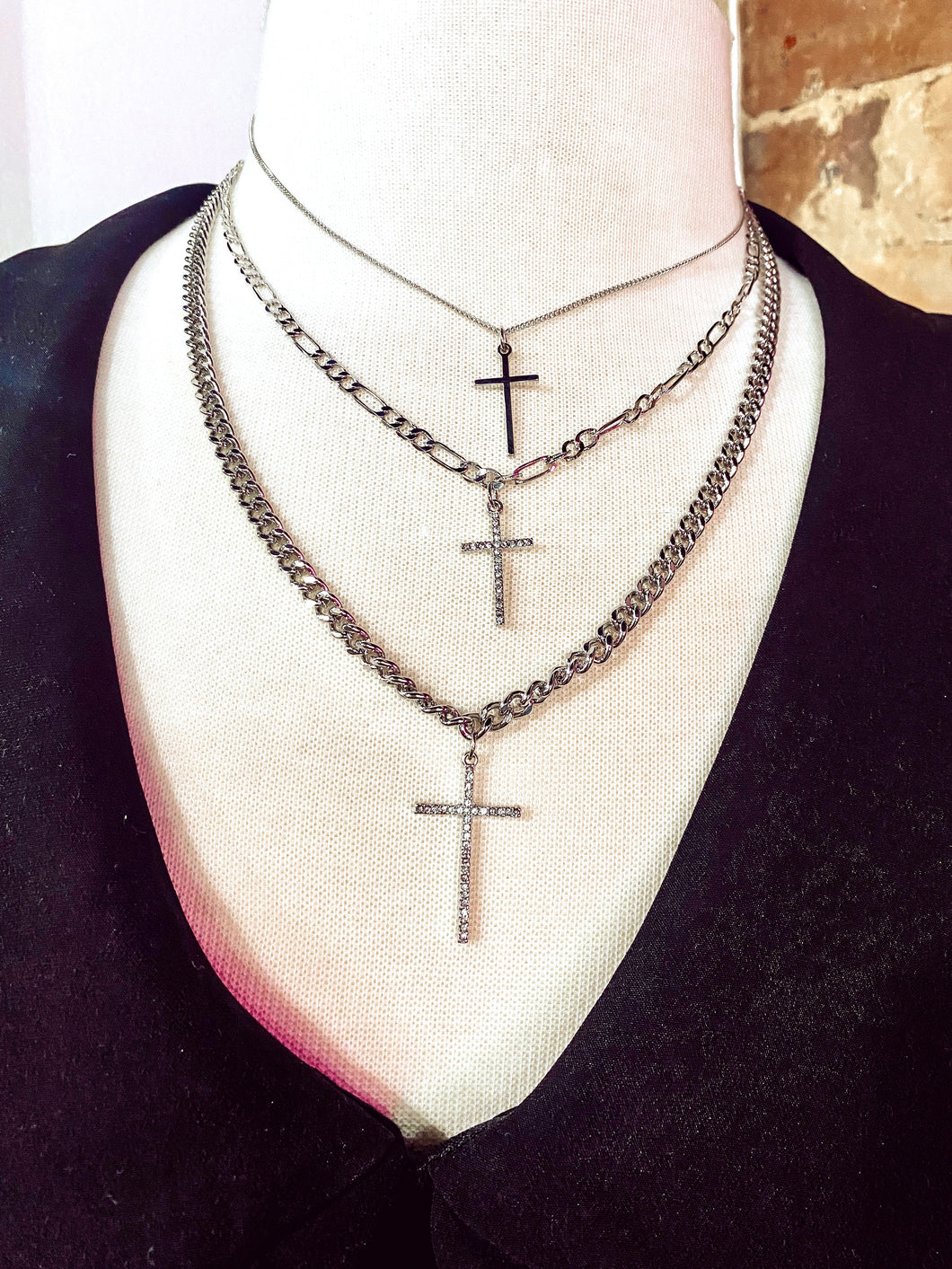 Silver Layered Crosses