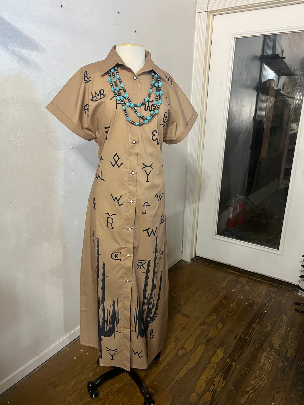 Branded Button Down Dress