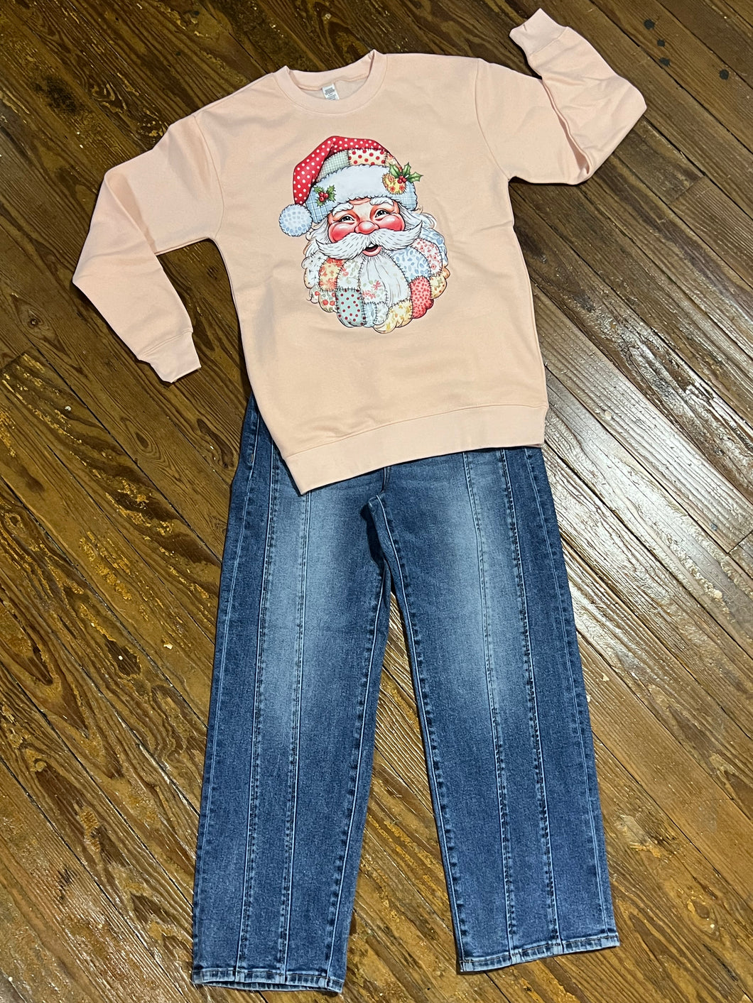 Sweet Santa Patchwork Crewneck