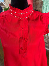 Load image into Gallery viewer, Red Ruffle Charm Top
