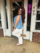 Load image into Gallery viewer, Chambray Breeze Button-Up Top
