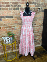 Load image into Gallery viewer, Sweet Picnic Red Gingham Midi Dress
