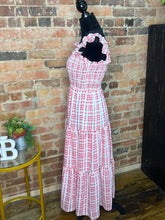 Load image into Gallery viewer, Sweet Picnic Red Gingham Midi Dress
