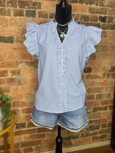 Load image into Gallery viewer, Seaside Ruffle Stripe Blouse

