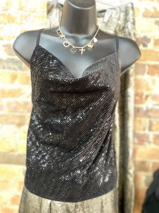 Black Sequin Top
